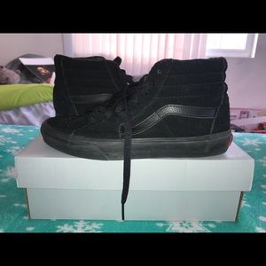 all black suede high top vans